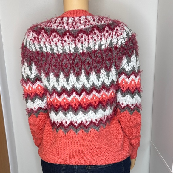 Mossimo Coral & Berry Fair Isle Sweater – Women’s Small - Picture 10 of 14